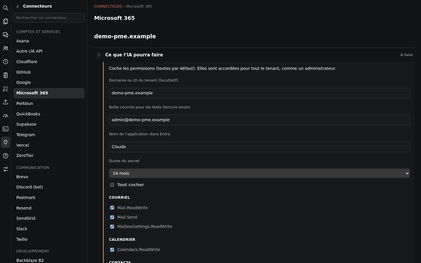 Assistant Microsoft 365 : les permissions choisies une à une